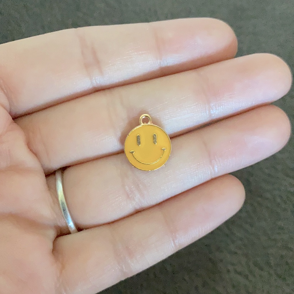 3/$30 Smile Enamel And Gold Plated Charm